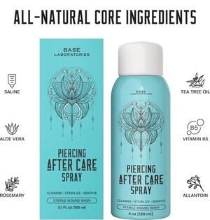 Face Body Piercing Aftercare Spray Piercing Cleaning Solution | 120ml | Saline
